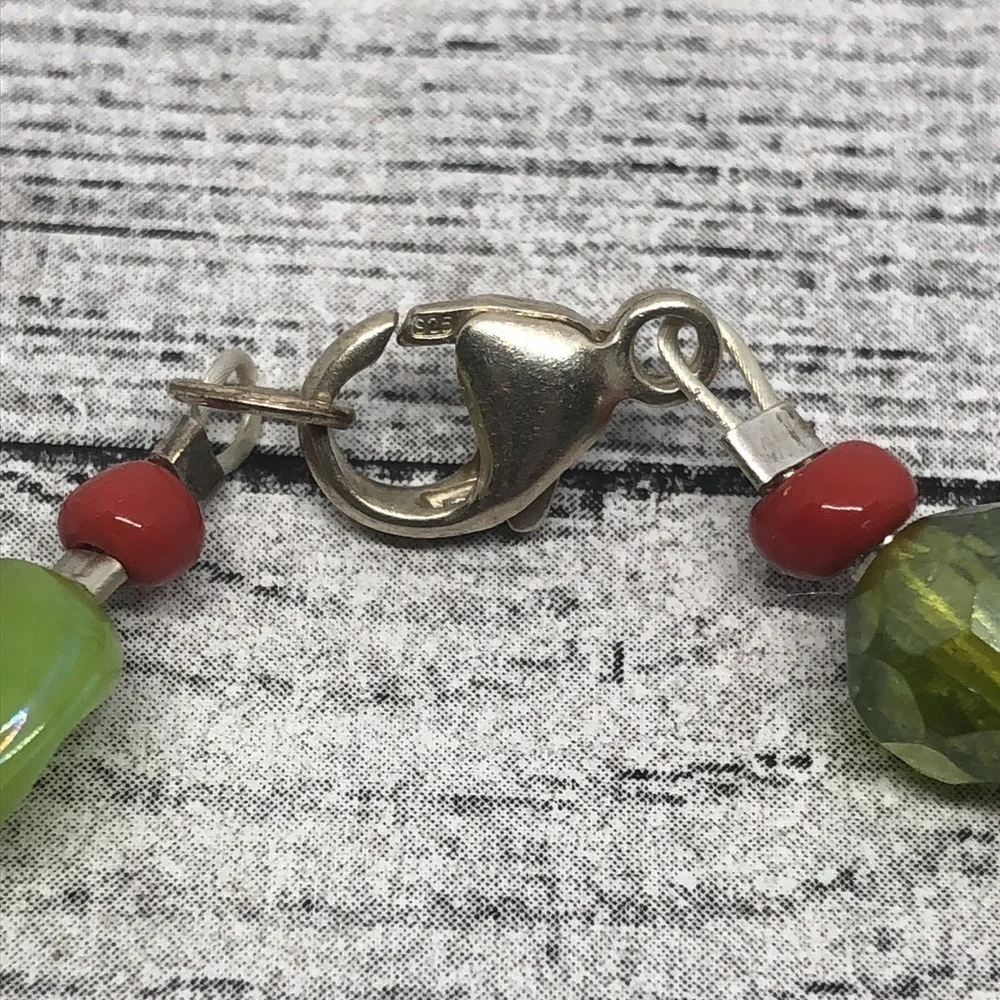 ARTISAN handcrafted handmade 925 sterling silver beaded bracelet boho layering.